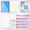 imageSooez Clipboard Folio with Refillable Notepad Folder with 10 Storage Pockets for Letter Size Spiral Clipboard Notebook Cute Portfolio for School Office Nursing Blue FloralFloral  Blue