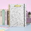 imageSooez Clipboard Folio with Refillable Notepad Folder with 10 Storage Pockets for Letter Size Spiral Clipboard Notebook Cute Portfolio for School Office Nursing Blue FloralBlack Dots