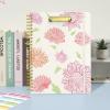 imageSooez Clipboard Folio with Refillable Notepad Folder with 10 Storage Pockets for Letter Size Spiral Clipboard Notebook Cute Portfolio for School Office Nursing Blue FloralDaisy  Pink