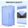 imageSooez Clipboard with Storage Heavy Duty Cleaview Clip Boards 85x11 with Dual Storage Dry Erase Plastic Nursing Clipboard High Capacity Clipboards Folder for Teacher Nurse School ampamp Office SuppliesLight Blue
