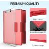 imageSooez Clipboard with Storage Heavy Duty Cleaview Clip Boards 85x11 with Dual Storage Dry Erase Plastic Nursing Clipboard High Capacity Clipboards Folder for Teacher Nurse School ampamp Office SuppliesRed
