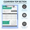 imageSooez Clipboard with Storage Heavy Duty Cleaview Clip Boards 85x11 with Dual Storage Dry Erase Plastic Nursing Clipboard High Capacity Clipboards Folder for Teacher Nurse School ampamp Office SuppliesLight Blue