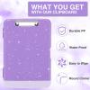 imageSooez Clipboard with Storage High Capacity Nursing Clip Board 85 x 11 with Pen Holder ampamp Low Profile Clip Plastic Clipboards Case Box Teacher Must Haves School Office SuppliesLetter Size A4Glitter Purple