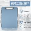 imageSooez Clipboard with Storage High Capacity Nursing Clip Board 85 x 11 with Pen Holder ampamp Low Profile Clip Plastic Clipboards Case Box Teacher Must Haves School Office SuppliesLetter Size A4Haze Blue