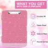 imageSooez Clipboard with Storage High Capacity Nursing Clip Board 85 x 11 with Pen Holder ampamp Low Profile Clip Plastic Clipboards Case Box Teacher Must Haves School Office SuppliesLetter Size A4Glitter Rose Pink