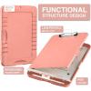 imageSooez Clipboard with Storage High Capacity Nursing Clip Board 85 x 11 with Pen Holder ampamp Low Profile Clip Plastic Clipboards Case Box Teacher Must Haves School Office SuppliesLetter Size A4Peach Pink