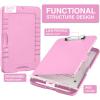 imageSooez Clipboard with Storage High Capacity Nursing Clip Board 85 x 11 with Pen Holder ampamp Low Profile Clip Plastic Clipboards Case Box Teacher Must Haves School Office SuppliesLetter Size A4Baby Pink