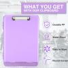 imageSooez Clipboard with Storage High Capacity Nursing Clip Board 85 x 11 with Pen Holder ampamp Low Profile Clip Plastic Clipboards Case Box Teacher Must Haves School Office SuppliesLetter Size A4Lavender Purple