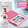 imageSooez Clipboard with Storage High Capacity Nursing Clip Board 85 x 11 with Pen Holder ampamp Low Profile Clip Plastic Clipboards Case Box Teacher Must Haves School Office SuppliesLetter Size A4Glitter Rose Pink