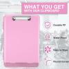 imageSooez Clipboard with Storage High Capacity Nursing Clip Board 85 x 11 with Pen Holder ampamp Low Profile Clip Plastic Clipboards Case Box Teacher Must Haves School Office SuppliesLetter Size A4Baby Pink