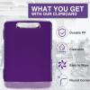 imageSooez Clipboard with Storage High Capacity Nursing Clip Board 85 x 11 with Pen Holder ampamp Low Profile Clip Plastic Clipboards Case Box Teacher Must Haves School Office SuppliesLetter Size A4Dark Purple