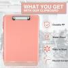 imageSooez Clipboard with Storage High Capacity Nursing Clip Board 85 x 11 with Pen Holder ampamp Low Profile Clip Plastic Clipboards Case Box Teacher Must Haves School Office SuppliesLetter Size A4Peach Pink