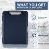 imageSooez Clipboard with Storage High Capacity Nursing Clip Board 85 x 11 with Pen Holder ampamp Low Profile Clip Plastic Clipboards Case Box Teacher Must Haves School Office SuppliesLetter Size A4Dark Blue