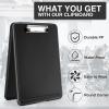 imageSooez Clipboard with Storage Plastic Storage Clipboard with Low Profile Clip Heavy Duty Nursing Clipboards Foldable Coaches Clipboard Case for Work Kids Teacher Must Haves Office School SuppliesAblack