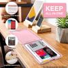 imageSooez Clipboard with Storage Plastic Storage Clipboard with Low Profile Clip Heavy Duty Nursing Clipboards Foldable Coaches Clipboard Case for Work Kids Teacher Must Haves Office School SuppliesAlight Pink