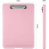 imageSooez Clipboard with Storage Plastic Storage Clipboard with Low Profile Clip Heavy Duty Nursing Clipboards Foldable Coaches Clipboard Case for Work Kids Teacher Must Haves Office School SuppliesAlight Pink