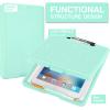 imageSooez Clipboard with Storage Plastic Storage Clipboard with Low Profile Clip Heavy Duty Nursing Clipboards Foldable Coaches Clipboard Case for Work Kids Teacher Must Haves Office School SuppliesBglitter Turquoise