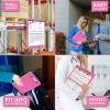 imageSooez Clipboard with Storage Plastic Storage Clipboard with Low Profile Clip Heavy Duty Nursing Clipboards Foldable Coaches Clipboard Case for Work Kids Teacher Must Haves Office School SuppliesArose Pink