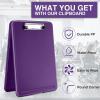 imageSooez Clipboard with Storage Plastic Storage Clipboard with Low Profile Clip Heavy Duty Nursing Clipboards Foldable Coaches Clipboard Case for Work Kids Teacher Must Haves Office School SuppliesPurple