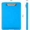imageSooez Clipboard with Storage Plastic Storage Clipboard with Low Profile Clip Heavy Duty Nursing Clipboards Foldable Coaches Clipboard Case for Work Kids Teacher Must Haves Office School SuppliesAblue