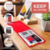 imageSooez Clipboard with Storage Plastic Storage Clipboard with Low Profile Clip Heavy Duty Nursing Clipboards Foldable Coaches Clipboard Case for Work Kids Teacher Must Haves Office School SuppliesAred