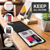 imageSooez Clipboard with Storage Plastic Storage Clipboard with Low Profile Clip Heavy Duty Nursing Clipboards Foldable Coaches Clipboard Case for Work Kids Teacher Must Haves Office School SuppliesAblack