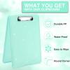 imageSooez Clipboard with Storage Plastic Storage Clipboard with Low Profile Clip Heavy Duty Nursing Clipboards Foldable Coaches Clipboard Case for Work Kids Teacher Must Haves Office School SuppliesBglitter Turquoise