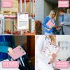 imageSooez Clipboard with Storage Plastic Storage Clipboard with Low Profile Clip Heavy Duty Nursing Clipboards Foldable Coaches Clipboard Case for Work Kids Teacher Must Haves Office School SuppliesAlight Pink