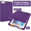 imageSooez Clipboard with Storage Plastic Storage Clipboard with Low Profile Clip Heavy Duty Nursing Clipboards Foldable Coaches Clipboard Case for Work Kids Teacher Must Haves Office School SuppliesPurple
