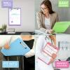 imageSooez Clipboard with Storage Plastic Storage Clipboard with Low Profile Clip Heavy Duty Nursing Clipboards Foldable Coaches Clipboard Case for Work Kids Teacher Must Haves Office School SuppliesBglitter Turquoise