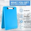 imageSooez Clipboard with Storage Plastic Storage Clipboard with Low Profile Clip Heavy Duty Nursing Clipboards Foldable Coaches Clipboard Case for Work Kids Teacher Must Haves Office School SuppliesAblue