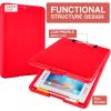 imageSooez Clipboard with Storage Plastic Storage Clipboard with Low Profile Clip Heavy Duty Nursing Clipboards Foldable Coaches Clipboard Case for Work Kids Teacher Must Haves Office School SuppliesAred