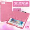 imageSooez Clipboard with Storage Plastic Storage Clipboard with Low Profile Clip Heavy Duty Nursing Clipboards Foldable Coaches Clipboard Case for Work Kids Teacher Must Haves Office School SuppliesBglitter Rose Pink