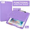 imageSooez Clipboard with Storage Plastic Storage Clipboard with Low Profile Clip Heavy Duty Nursing Clipboards Foldable Coaches Clipboard Case for Work Kids Teacher Must Haves Office School SuppliesBglitter Purple