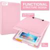 imageSooez Clipboard with Storage Plastic Storage Clipboard with Low Profile Clip Heavy Duty Nursing Clipboards Foldable Coaches Clipboard Case for Work Kids Teacher Must Haves Office School SuppliesAlight Pink