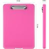imageSooez Clipboard with Storage Plastic Storage Clipboard with Low Profile Clip Heavy Duty Nursing Clipboards Foldable Coaches Clipboard Case for Work Kids Teacher Must Haves Office School SuppliesArose Pink