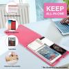 imageSooez Clipboard with Storage Plastic Storage Clipboard with Low Profile Clip Heavy Duty Nursing Clipboards Foldable Coaches Clipboard Case for Work Kids Teacher Must Haves Office School SuppliesBglitter Blue