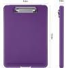 imageSooez Clipboard with Storage Plastic Storage Clipboard with Low Profile Clip Heavy Duty Nursing Clipboards Foldable Coaches Clipboard Case for Work Kids Teacher Must Haves Office School SuppliesPurple
