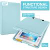 imageSooez Clipboard with Storage Plastic Storage Clipboard with Low Profile Clip Heavy Duty Nursing Clipboards Foldable Coaches Clipboard Case for Work Kids Teacher Must Haves Office School SuppliesAhaze Blue