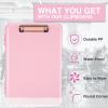 imageSooez Clipboards with Storage High Capacity Clip Boards 85x11 with Storage Heavy Duty Nursing Clipboard Folder Plastic Clipboard with Pen Holder for Women Teachers Work School ampamp Office SuppliesPink With Rose Gold Clip