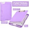 imageSooez Clipboards with Storage High Capacity Clip Boards 85x11 with Storage Heavy Duty Nursing Clipboard Folder Plastic Clipboard with Pen Holder for Women Teachers Work School ampamp Office SuppliesLight Purple With Rose Gold Clip