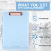 imageSooez Clipboards with Storage High Capacity Clip Boards 85x11 with Storage Heavy Duty Nursing Clipboard Folder Plastic Clipboard with Pen Holder for Women Teachers Work School ampamp Office SuppliesBaby Blue With Rose Gold Clip