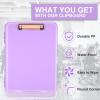 imageSooez Clipboards with Storage High Capacity Clip Boards 85x11 with Storage Heavy Duty Nursing Clipboard Folder Plastic Clipboard with Pen Holder for Women Teachers Work School ampamp Office SuppliesLight Purple With Rose Gold Clip