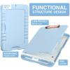 imageSooez Clipboards with Storage High Capacity Clip Boards 85x11 with Storage Heavy Duty Nursing Clipboard Folder Plastic Clipboard with Pen Holder for Women Teachers Work School ampamp Office SuppliesBaby Blue With Rose Gold Clip