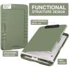 imageSooez Clipboards with Storage High Capacity Clip Boards 85x11 with Storage Heavy Duty Nursing Clipboard Folder Plastic Clipboard with Pen Holder for Women Teachers Work School ampamp Office SuppliesSage Green With Black Clip