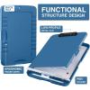 imageSooez Clipboards with Storage High Capacity Clip Boards 85x11 with Storage Heavy Duty Nursing Clipboard Folder Plastic Clipboard with Pen Holder for Women Teachers Work School ampamp Office SuppliesGray Blue With Black Clip