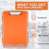 imageSooez Clipboards with Storage High Capacity Clip Boards 85x11 with Storage Heavy Duty Nursing Clipboard Folder Plastic Clipboard with Pen Holder for Women Teachers Work School ampamp Office SuppliesOrange