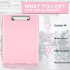 imageSooez Clipboards with Storage High Capacity Clip Boards 85x11 with Storage Heavy Duty Nursing Clipboard Folder Plastic Clipboard with Pen Holder for Women Teachers Work School ampamp Office SuppliesLight Pink