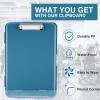 imageSooez Clipboards with Storage High Capacity Clip Boards 85x11 with Storage Heavy Duty Nursing Clipboard Folder Plastic Clipboard with Pen Holder for Women Teachers Work School ampamp Office SuppliesGrey Blue