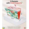 imageSooez Expanding File Folders Organizer Folders with 5 Pockets Folders for Documents wSticker Accordion File Organizer Paper Receipt Bill Filing Organizer School Office Travel Essentials SuppliesWhite Floral